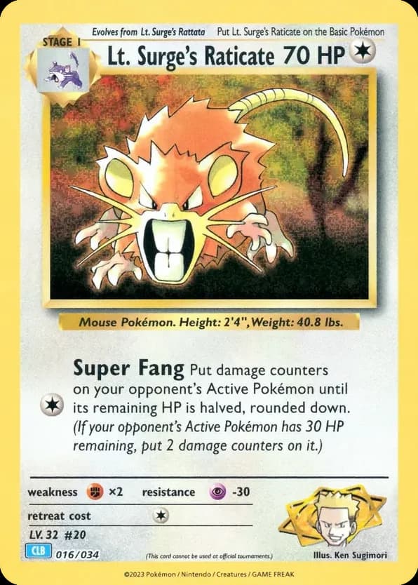 Lt. Surge's Raticate (16)