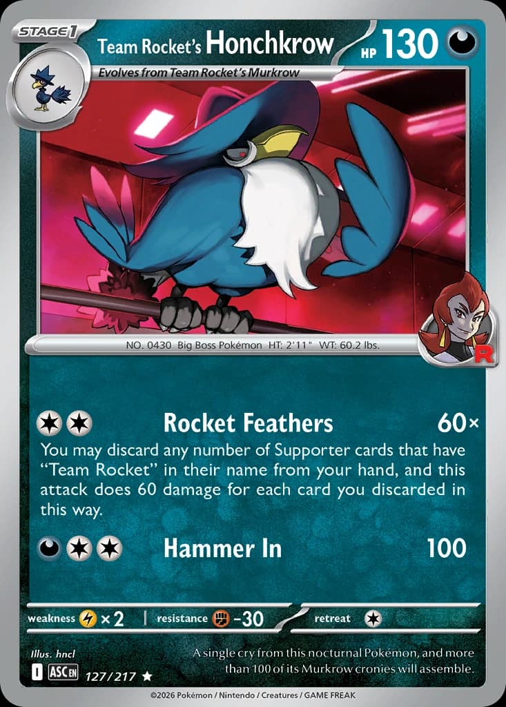 Team Rocket's Honchkrow (127)