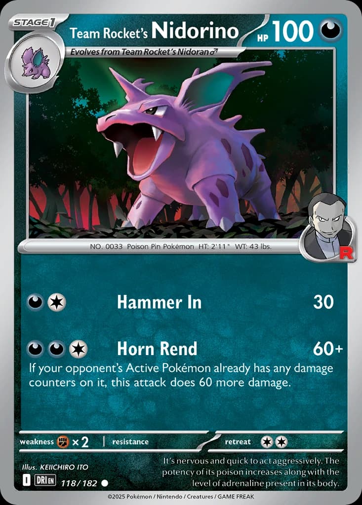 Team Rocket's Nidorino (118)