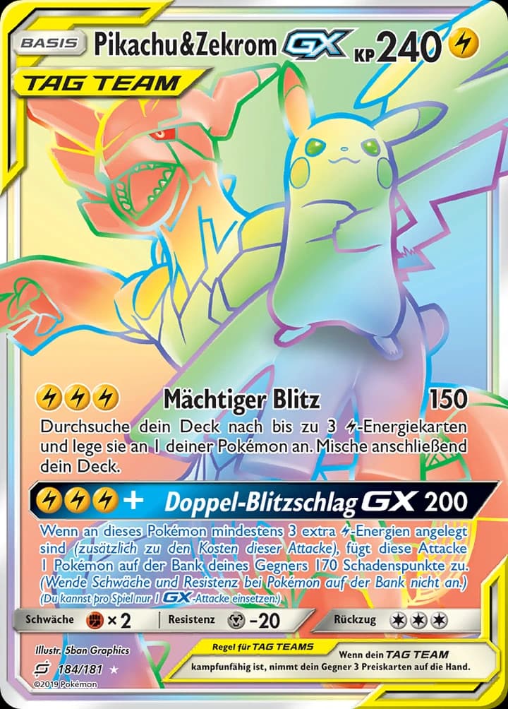 Pikachu & Zekrom-GX (184)