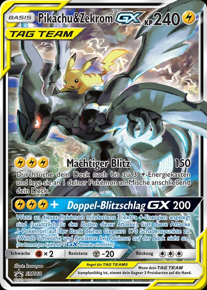 Pikachu & Zekrom-GX (SM168)