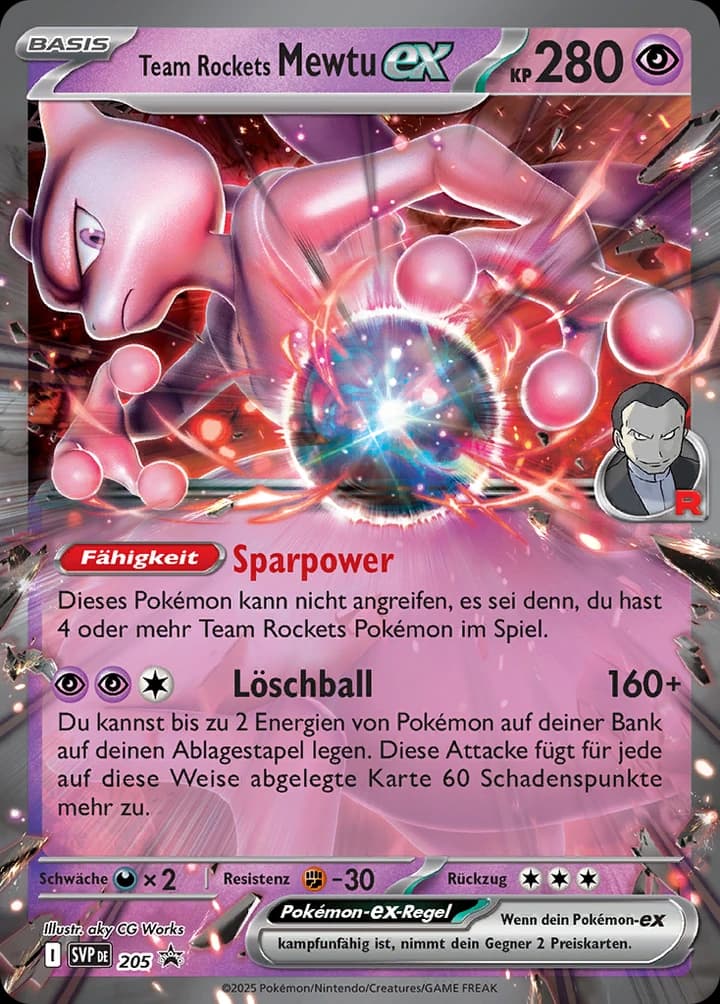 Team Rocket’s Mewtu ex (205)