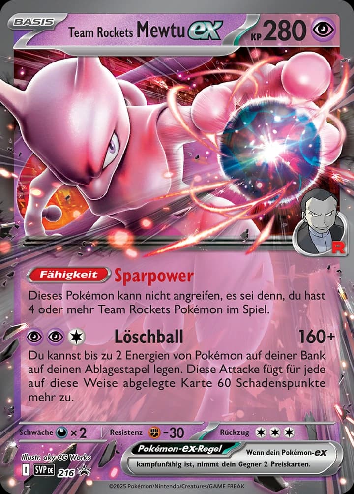 Team Rocket's Mewtu ex (216)
