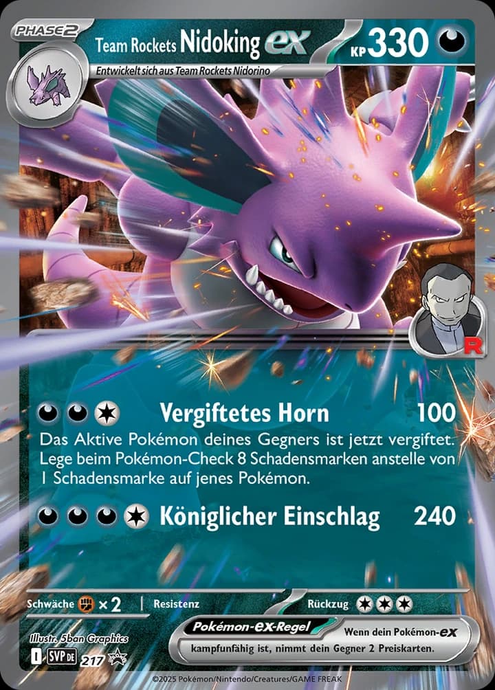 Team Rocket's Nidoking ex (217)