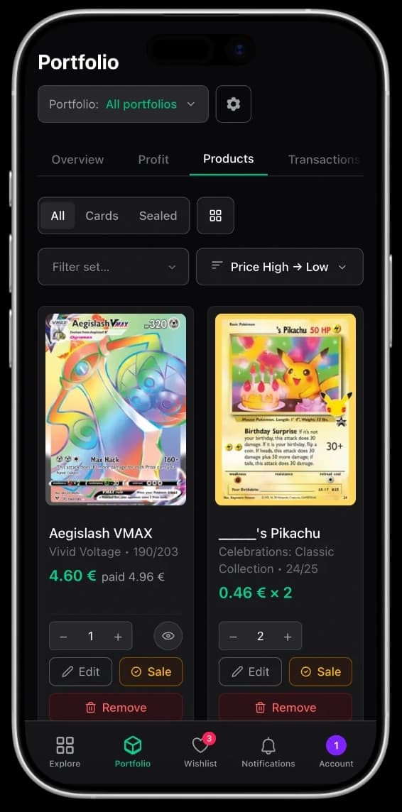 CollectHolo app on iPhone