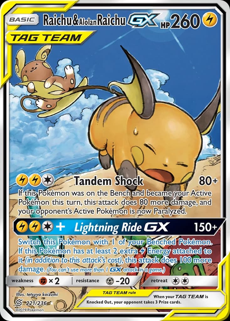 Raichu & Alolan Raichu-GX (221)